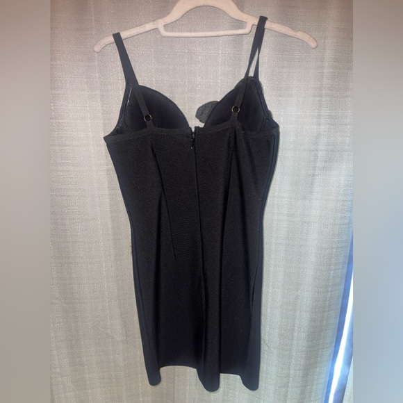 AKIRA SPARKLY CRYSTAL PETAL EMBELLISHED BANDAGE SLIP MINI DRESS - Picture 3 of 6